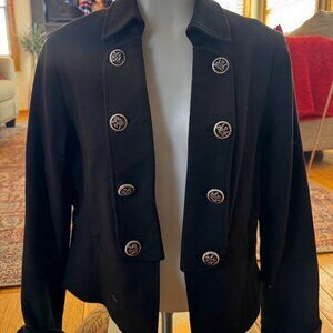 Womens black double breasted jacket size medium